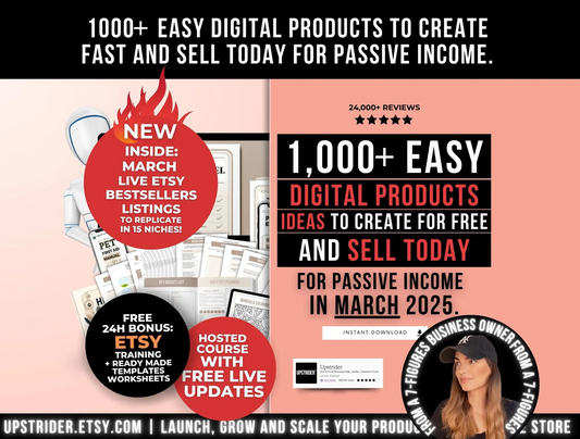 1000 Digital Products Ideas To Create And Sell Today For Passive Income, Etsy Digital Downloads Small Business Ideas and Bestsellers to Sell