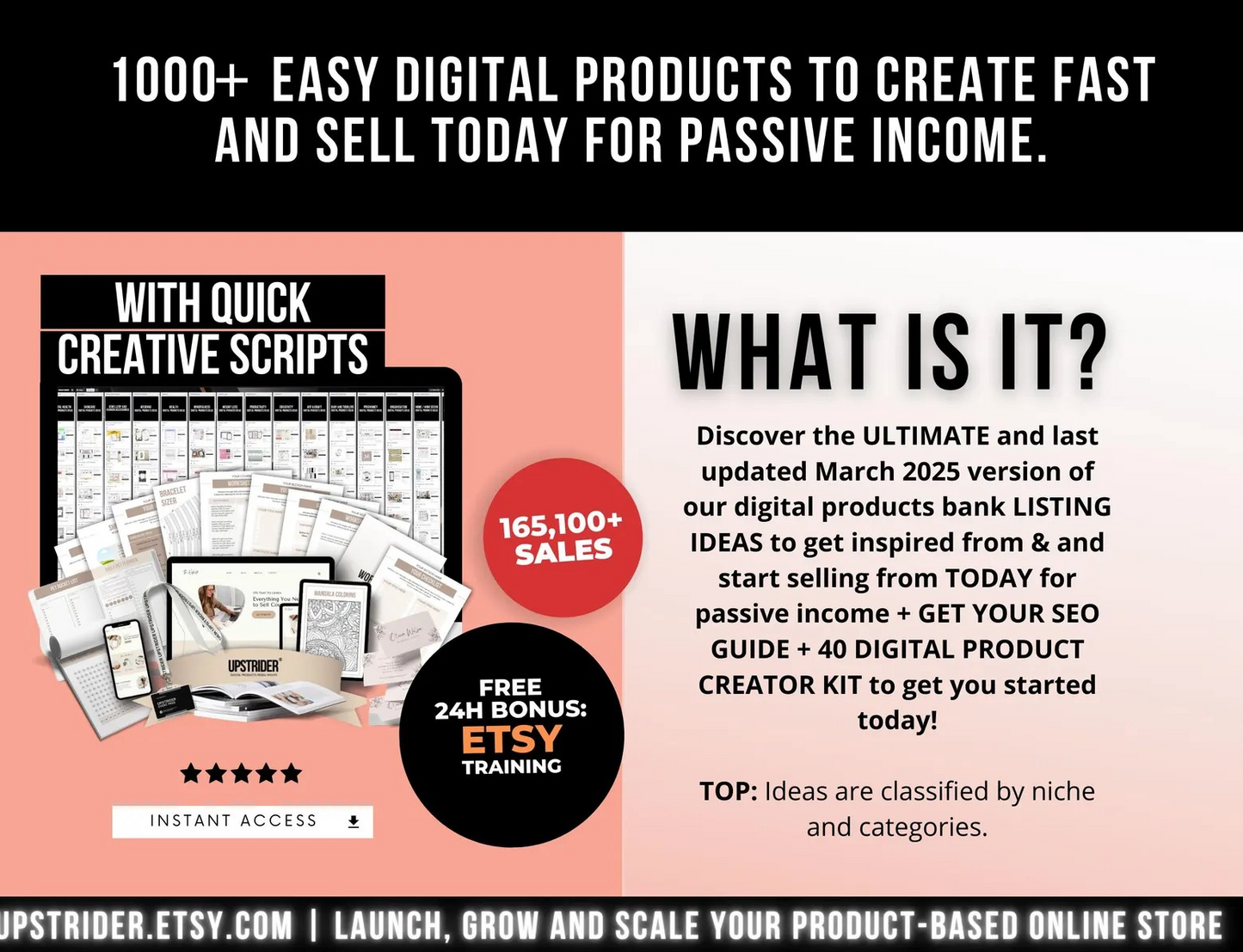 1000 Digital Products Ideas To Create And Sell Today For Passive Income, Etsy Digital Downloads Small Business Ideas and Bestsellers to Sell