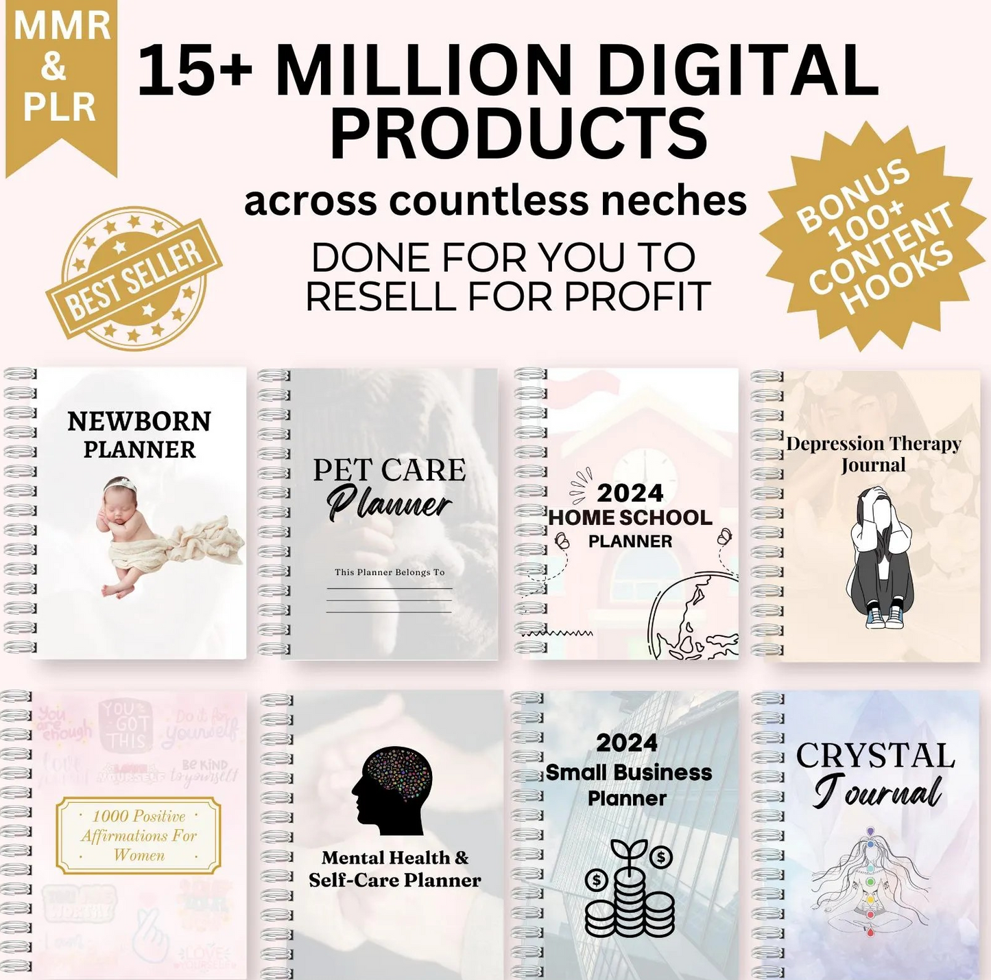 15+ Million Digital Products Bundle Resell MRR PLR, Faceless Social Media Post, Create Passive Income, Featuring Private Label PLR